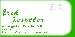 erik kesztler business card